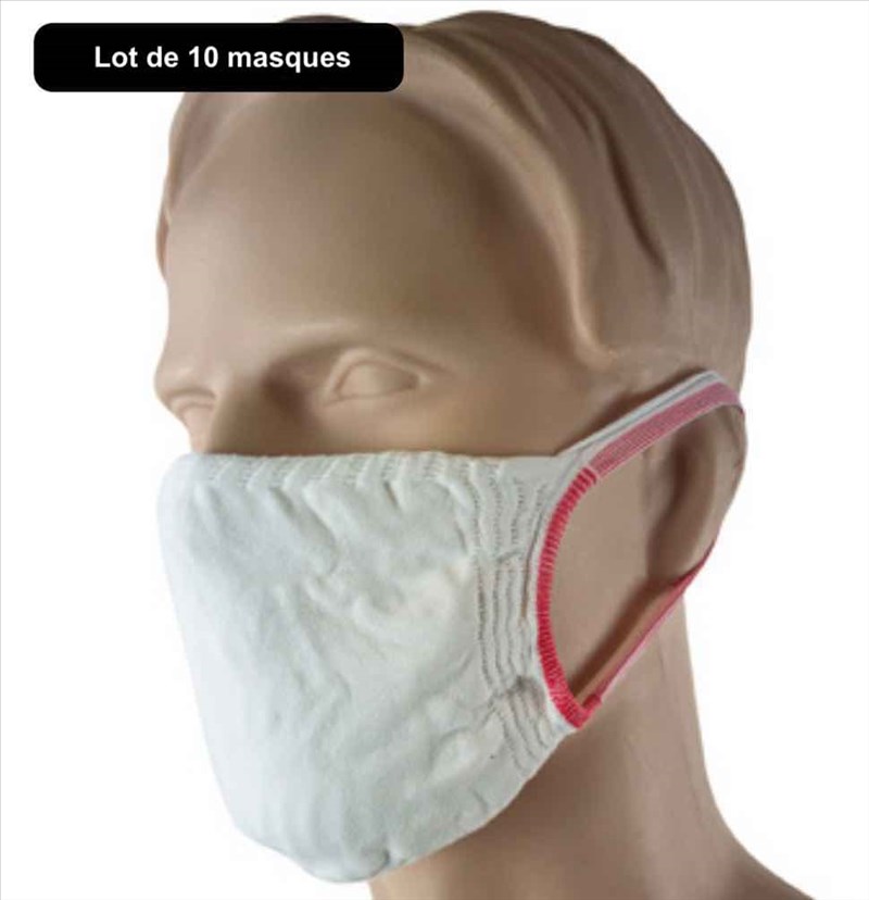 View Lot de 10 masques lavables NORME AFNOR information