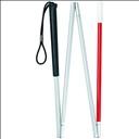 Canne blanche et rouge pliante pour non-voyants