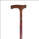 Canne de marche ajustable - motif mosaïque rouge