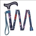 Canne de marche pliable - floral bleu