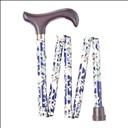 Canne de marche pliable - Motif fleurs blanches