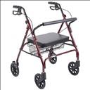 Déambulateur 4 roues pliable - Heavy Duty - Rouge