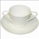 Tasse 2 anses et soucoupe en porcelaine de Chine